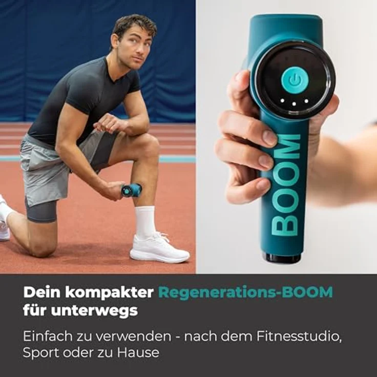 Beurer Antelope BOOM Massagepistole, kompakte Massage Gun mit 4 Aufsätzen, 5 Intensitätsstufen, für Triggerpunktmassage und Regeneration, leicht und leistungsstark – Bild 4