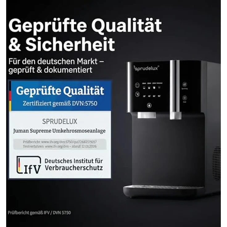 Neues Wasser SPRUDELUX JUMAN Supreme, Wasserspender mit Umkehrosmose, Sprudel & Heißwasser, Direct-Flow-System, Touchdisplay – Bild 4