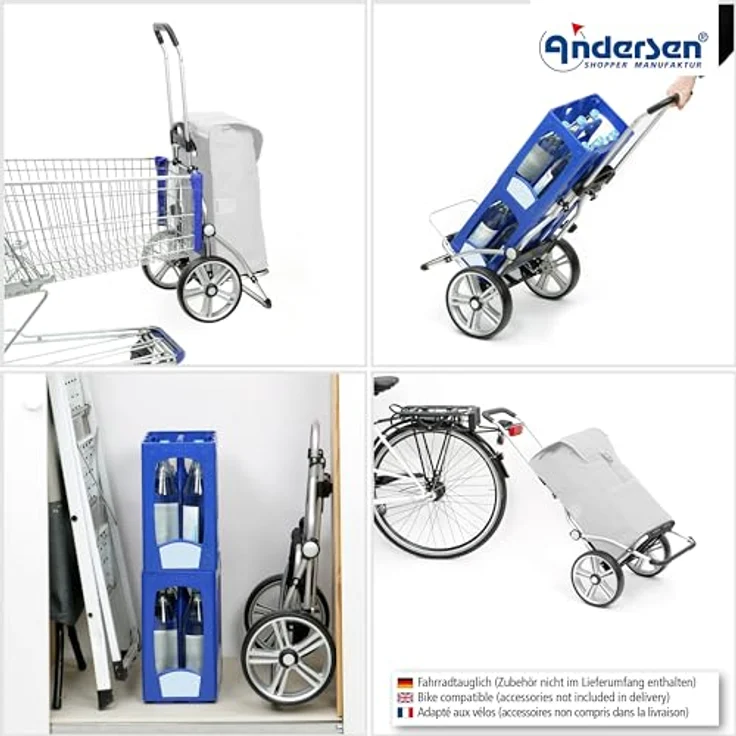Andersen Einkaufstrolley - Royal Shopper Hydro 2.1 rot 62 L Bike, Einkaufsroller, Rucksack, Thermo, Aluminium, klappbar, Kugellagerad – Bild 4