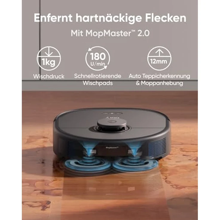 eufy X10 Pro Omni Saug- & Wischroboter, 8.000Pa, Auto-Absaugen/Befüllen, 2× Auto-Lift-Mopp mit Auto-Waschen/Trocknen, Aktive Hindernisvermeidung – Bild 3