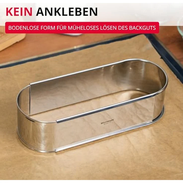 Westmark ausziehbare Backform, 27 bis 40 cm, Oval, Rostfreier Edelstahl, Silber, 31352260 – Bild 10