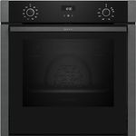 Neff B3ACE2AG0, N50, Einbaubackofen 60x60cm Graphite Grey mit CircoTherm und Hide, mit 7 Beheizungsarten, CircoTherm, LCD Display (weiß), Voll versenkbare Bedienknebel