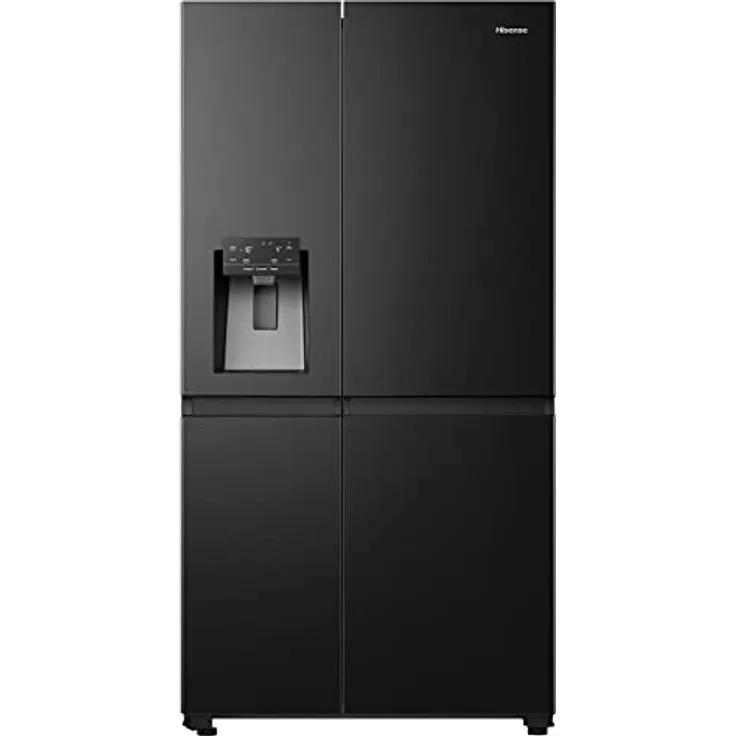 Hisense RS818N4TFE Side-by-Side Kühl-Gefrierkombination /179 cm/Inverter Kompressor/Total NoFrost/Multi Air Flow/Wasserspender mit Wassertank/Kühlteil 417 l/Gefrierteil 215 l/schwarz