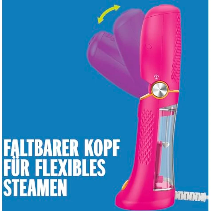 Conair Power Steam Travel, tragbarer Dampfglätter mit 20 g/min Dampfleistung, kompakt und faltbar, pink, inkl. Kleiderbügel – Bild 5