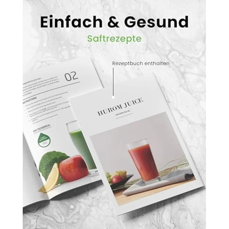 Hurom E50ST, Slow Juicer mit automatischer Zutatenzufuhr, schonender Entsaftungstechnologie, Farbe: Weiß – Bild 5