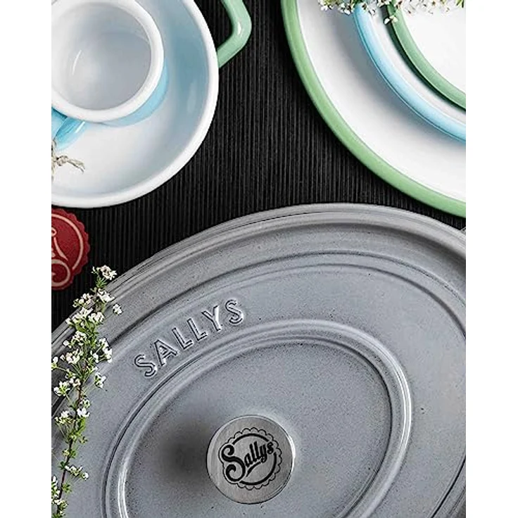 Sallys Gusseisenbräter Alime (Smokey Grey) - Hochwertiges Gusseisen, vielseitig einsetzbar, geeignet für Induktion – Bild 4