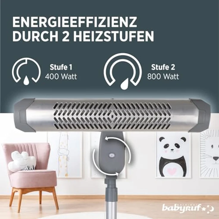 Heizstrahler mit modularem Fuß und stabiler Wandhalterung 800 Watt, Heizstrahler – Bild 8