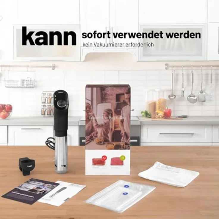 Lauben Sous Vide Stick SV01, Kochstab, Metall, 1200 Watt, für bis zu 15 Liter, wasserfest, schwarz – Bild 7