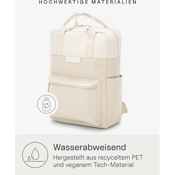 Kapten & Son Bergen City Rucksack, 33,5 cm, beige, aus 100% PET, 23.5 x 9.5 x 33.5 cm – Bild 5