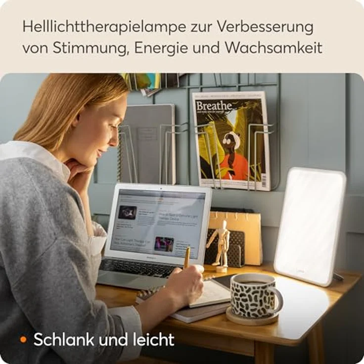 Lumie Vitamin L - schlanke Lichtdusche mit 10.000 Lux für eine effektive SAD-Lichttherapie – Bild 2