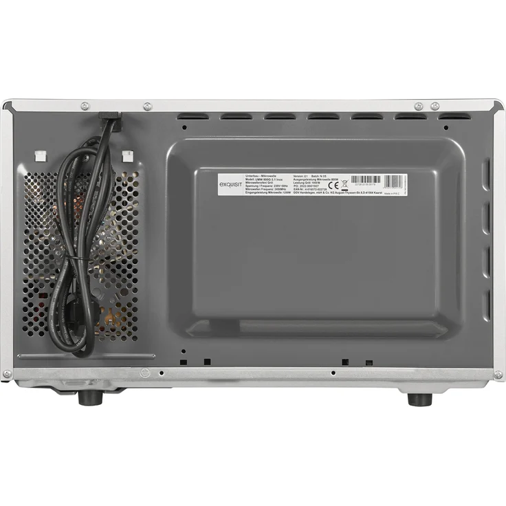 Exquisit UMW 800 G-3.1 Mikrowelle mit Grill, 20 Liter Garraum, Inox, Standgerät, 800 Watt, Unterbau-Mikrowelle, Edelstahl – Bild 8