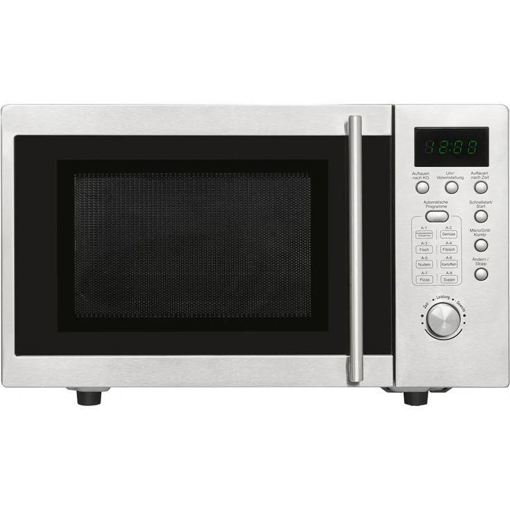 Exquisit UMW 800 G-3.1 Mikrowelle mit Grill, 20 Liter Garraum, Inox, Standgerät, 800 Watt, Unterbau-Mikrowelle, Edelstahl – Bild 3
