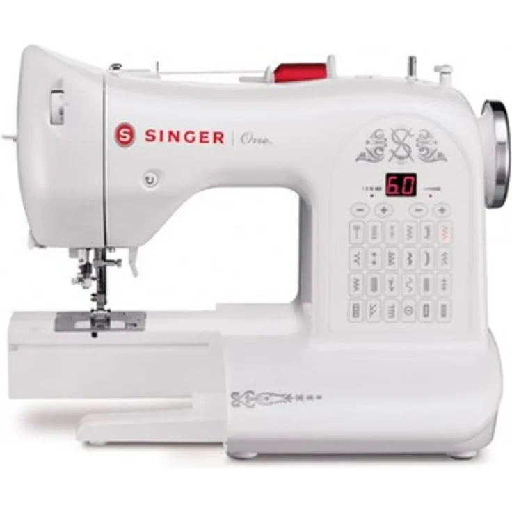 Singer One Computer-Nähmaschine, Limited Edition, 24 Nähprogramme, 231 Stiche, LC-Display, weiß – Bild 8