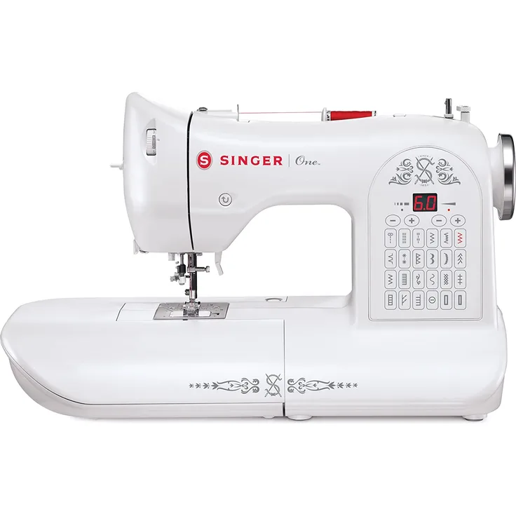 Singer One Computer-Nähmaschine, Limited Edition, 24 Nähprogramme, 231 Stiche, LC-Display, weiß
