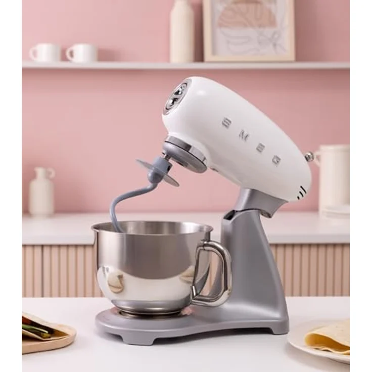 Smeg SMF04BLEU, Küchenmaschine 800 Watt mit 4,8 L Edelstahlschüssel, schwarz, Retro-Design – Bild 7