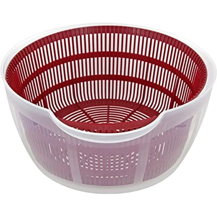 Westmark Salatschleuder, Kunststoff, Durchmesser: 26 cm, Höhe: 21,5 cm, Fassungsvermögen: 5 Liter, Fortuna, Transparent-Rot, 2432224R – Bild 6