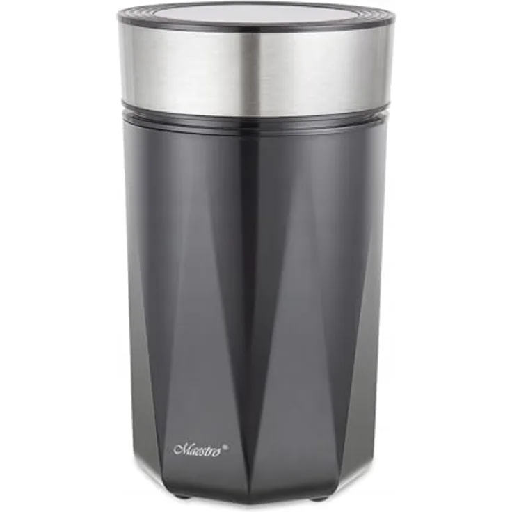 Feel Maestro Kaffeemühle MR-456, elektrische Kaffeemühle mit 150 W und 50 g Bohnenbehälter, schwarz