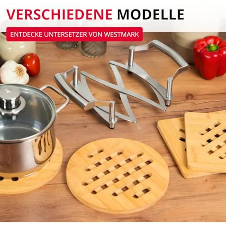 Westmark Ausziehbarer Topf-Untersetzer, 18 - 42 cm, Rostfreier Edelstahl, Flexi, Silber, 16412260 – Bild 10