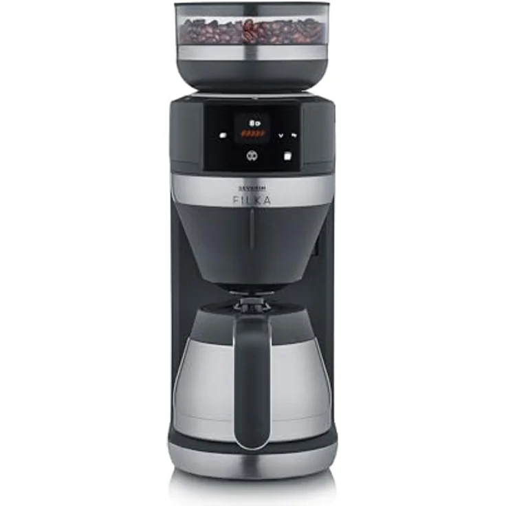 Severin KA 9695, Vollautomatische Filterkaffeemaschine mit isolierter Kaffeekanne, Schwarz – Bild 2