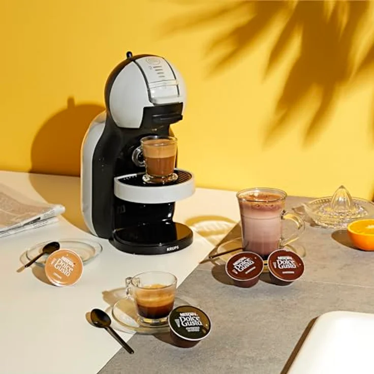 Krups KP123B Dolce Gusto Maschine Mini Me, Kaffeekapselmaschine, über 30 verschiedene Getränke vollautomatisch, Heiß- und Kaltfunktion, 1500 Watt, Artic-Grey/schwarz – Bild 5