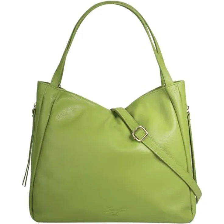 Samantha Look Umhängetasche, echt Leder, Made in Italy, geräumiges Hauptfach, verstellbarer Schultergurt, schwarz