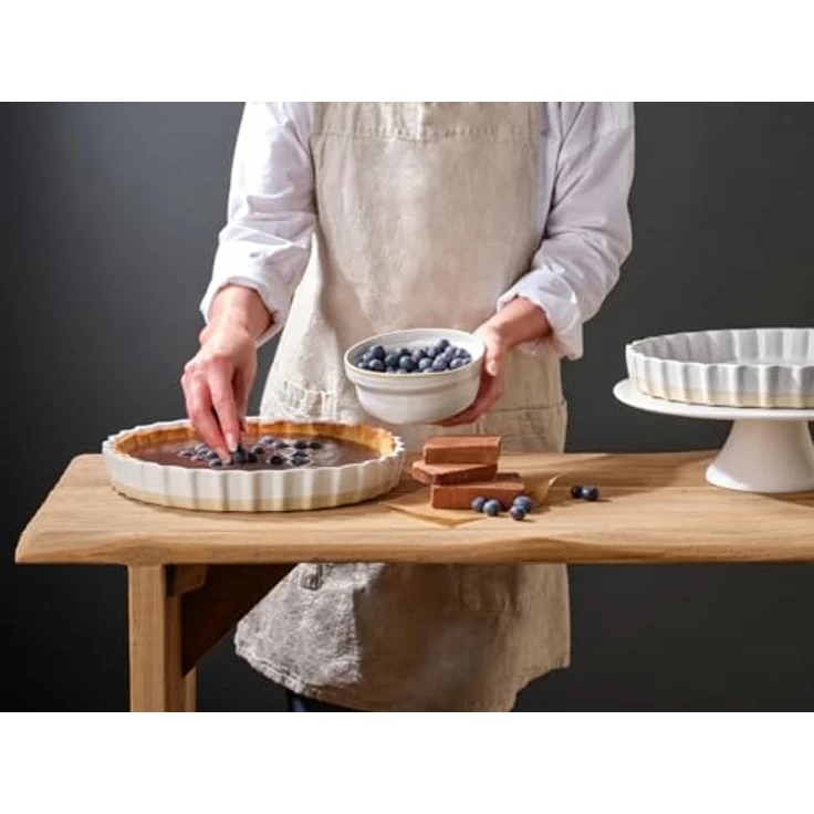 ASA Selection Grande Tarteform Weiss 30cm - Hochwertiges Porzellan, Ideal für Tartes und Quiches – Bild 3
