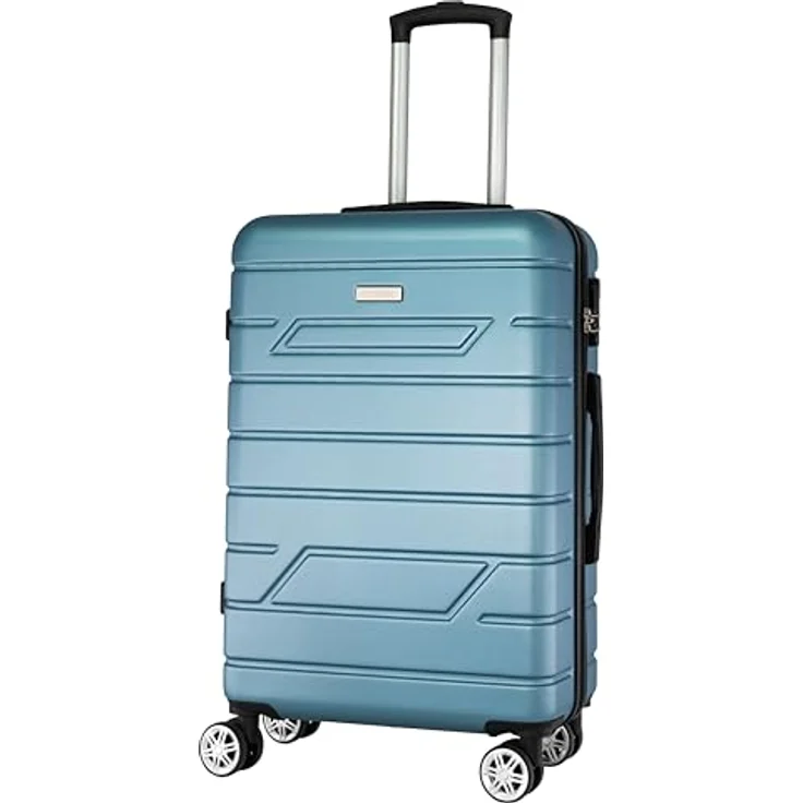 Nowi Bergamo 4 Rollen Trolley 65 cm, Türkis (62.30 l, L) - Stylischer Trolley mit geräumigem Hauptfach und 4 Rollen – Bild 1
