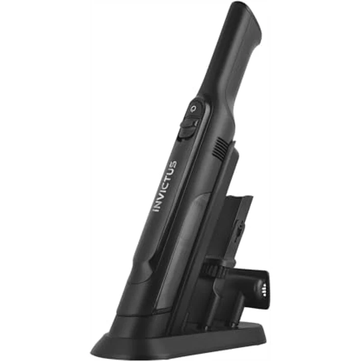 Genius Invictus ONE Primus Akku-Haundstaubsauger 8 TLG., Kleiner Akkusauger Autostaubsauger kabellos beutellos leicht, HEPA Filter, 2 in 1 Fugendüse Textilbürste, Hand Vacuum Cleaner Auto Küche – Bild 5