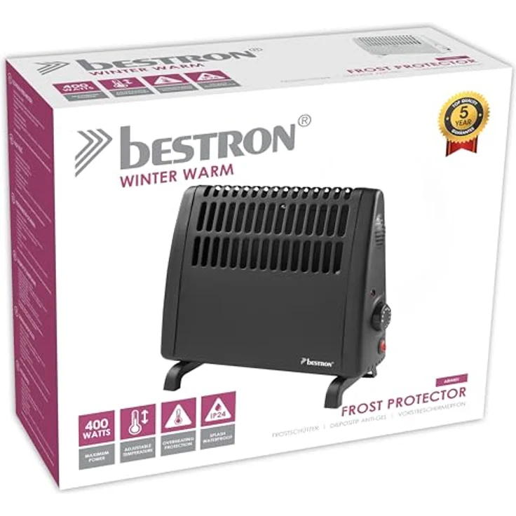Bestron elektrischer Frostwächter, Frostschutzgerät mit variablen Thermostat und IP24 Schutzklasse, 400 Watt, Farbe: Schwarz – Bild 5