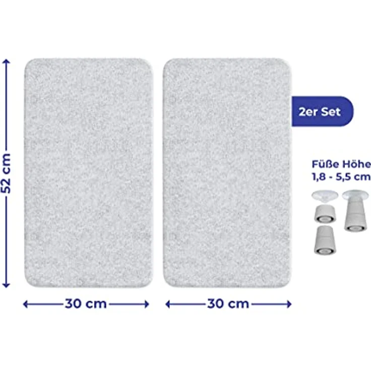 WENKO 2521200500 Herdabdeckplatte Universal mit Sicherheitsfolie - 2er Set, für alle Herdarten, Gehärtetes Glas, 30 x 1.8 - 4.5 x 52 cm, Mehrfarbig – Bild 3