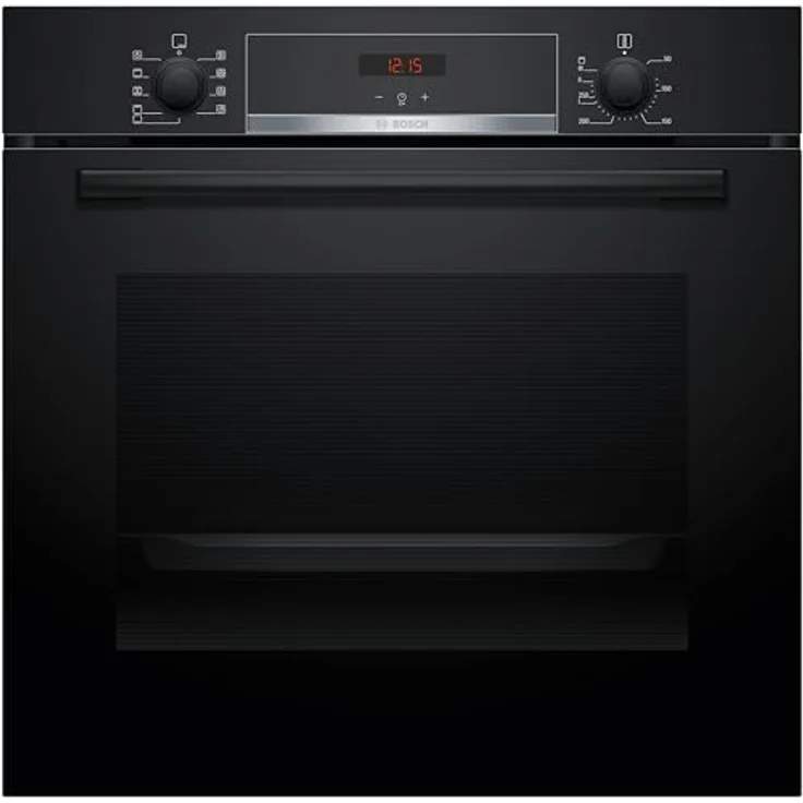 Bosch HBA514BB3, Serie 4, Einbau-Backofen 60 x 60 cm, LED-Display-Steuerung, Hydrolytische Reinigungshilfe, 3D-Heißluft, Schnellaufheizung, Schwarz – Bild 1