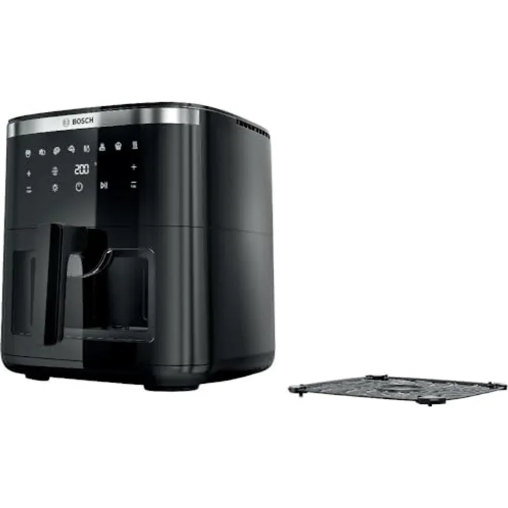 Bosch Serie 6 MAFS2671B Heißluftfritteuse, 7,2 Liter Kapazität, Air Frying Technologie, Touchdisplay, antihaftbeschichtet