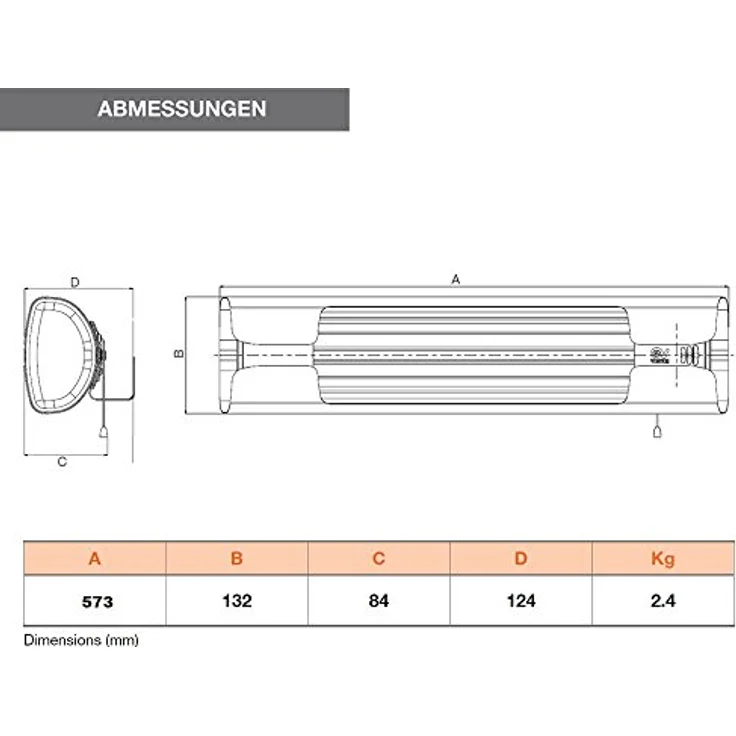 Vortice Wand-Heizung, Infrarot, 600-1200- 1800 W, Thermologika Design 70004 Gricio, grau, Infrarotheizung – Bild 3