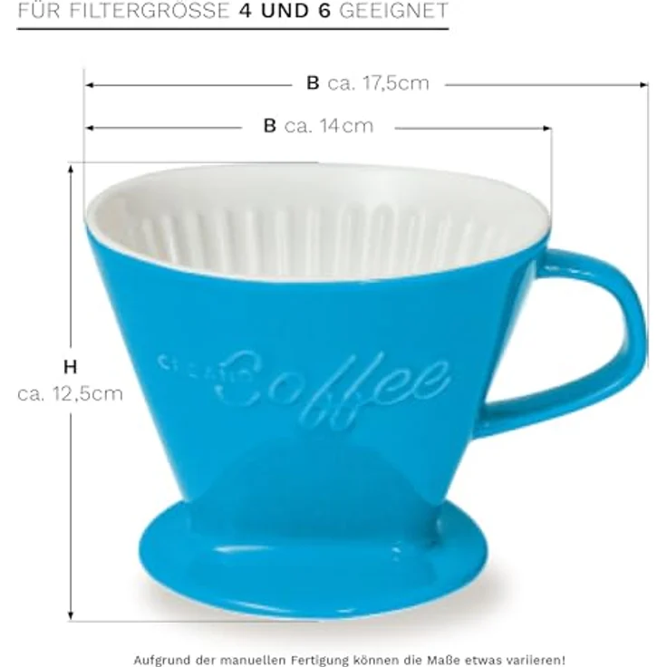 Creano Handfilter, Porzellan, Zubehör für Filtertüten 2 und 4 – Bild 4