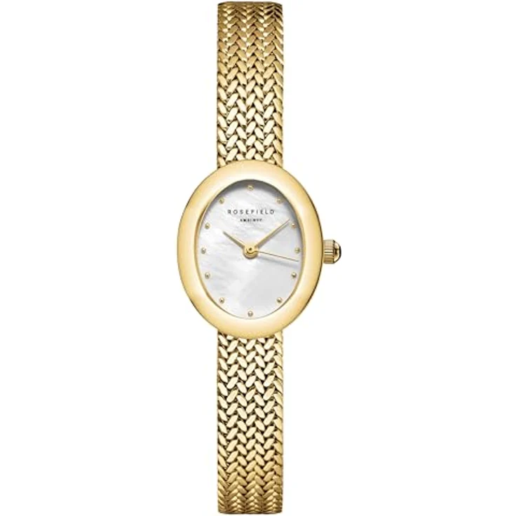 Rosefield Mini Oval Gold, Damen-Armbanduhr, wasserdicht bis 3 ATM, elegantes Design – Bild 1