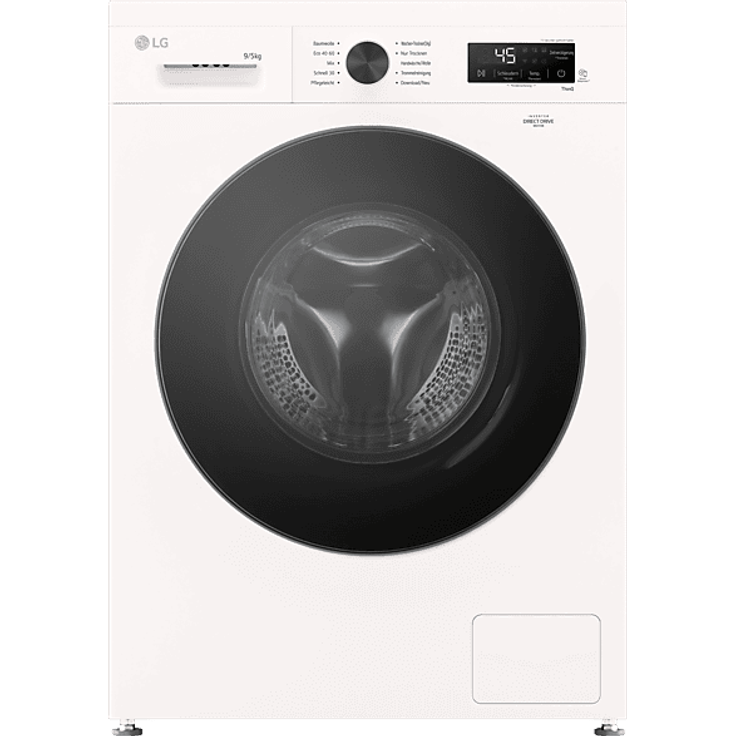 LG W4WB3095Y, unterbaufähiger Waschtrockner mit Inverter Direct Drive, 9 kg Waschen / 5 kg Trocknen, 1310 U/Min, Steam-Technologie und AquaLock® Security