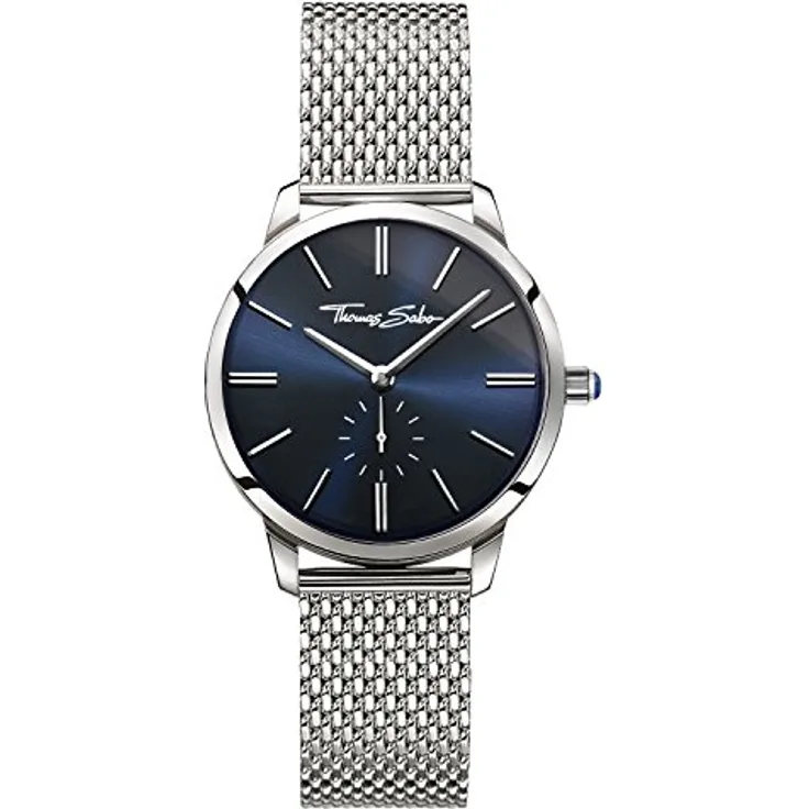 Thomas Sabo Damen Armbanduhr Analog Quarz Edelstahl Dunkelblau WA0301-201-209-33