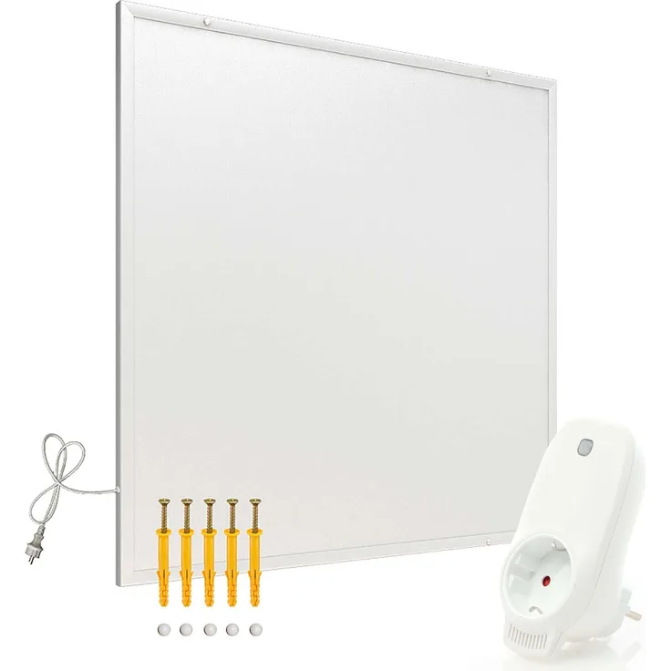 Wiltec Infrarotheizung 290 Watt inkl. WLAN-Thermostat, energieeffizienter Heizkörper mit WLAN Steuerung, Weiß, Wandmontage Elektroheizung, Heizpaneel IR-Heizung