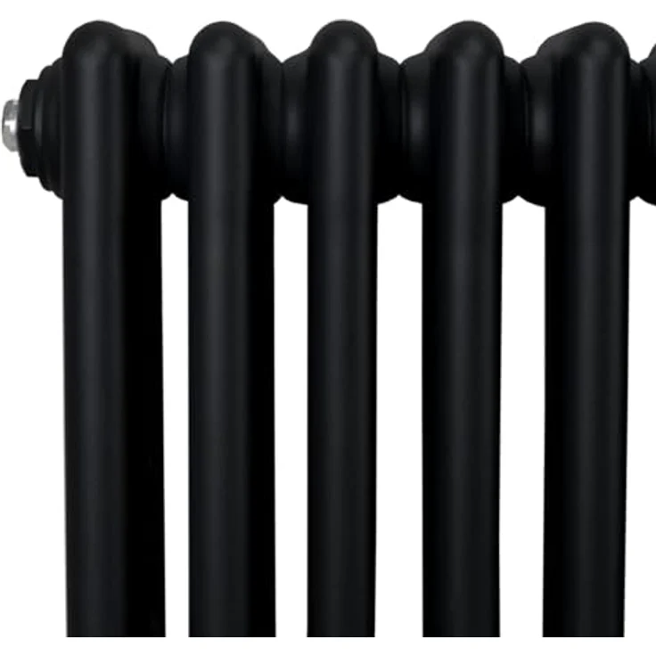 Monster Shop Traditioneller 3-Spalten-Heizkörper 600 x 1462mm, Horizontaler Wandheizkörper, Matt Schwarz Kohlenstoffstahl, 7699 BTU, inkl. Reinigungsbürste und Befestigungsset – Bild 3