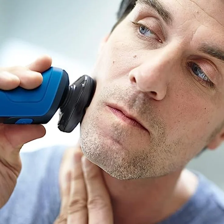 Philips Shaver Series 5000 – Elektrischer Nass- & Trockenrasierer für Herren mit Präzisionstrimmer & weicher Transporttasche, Stahlblau – Bild 3