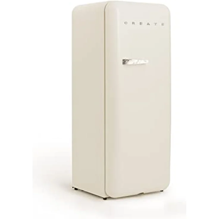 CREATE Retro Fridge 150 Marble, Kühlschrank mit Gefrierfach 281L in Cremeweiß, 3 Ablagen, niedriger Energieverbrauch, 150cm, Temperaturregelung – Bild 2