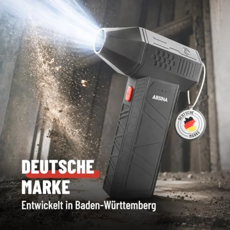 ABSINA Druckluft Staubgebläse, wiederaufladbar mit 110.000 U/min, 4 Düsen, kabelloses Akku Gebläse, 120W Motor, leicht und kompakt – Bild 3