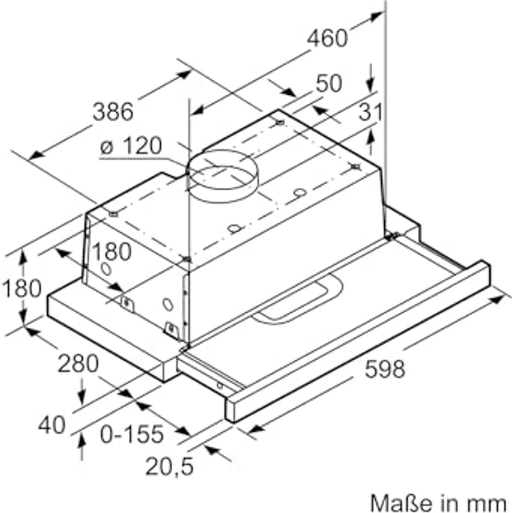 Bosch DFT63AC50 Dunstabzugshaube, D, Abluft und Umluft, Einbaugerät, Breite 59.8 cm, 3 Gebläsestufen – Bild 10