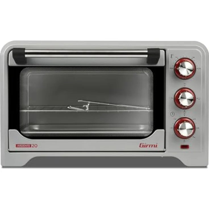 Girmi FE20, 20 l Edelstahl Minibackofen, freistehend, Drehregler, Temperaturbereich 100 - 230 °C, Quarzheizung, Silber – Bild 2
