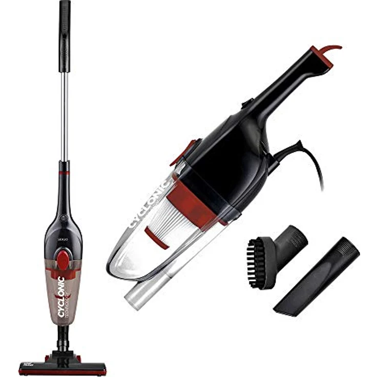 SOGO Zyklon-Handstaubsauger 600 W, Energieeffizienzklasse A+, 2 in 1, mit 0,8 l Behälter, HEPA-Filter, 4,5 m Kabel, Schwarz – Bild 1