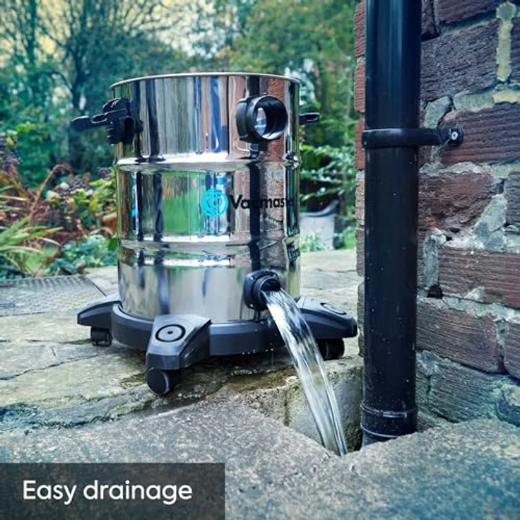 Vacmaster Nasssauger Industriestaubsauger Edelstahl 30L Behältergröße, 230 Air Watt Saugleistung mit Steckdose für Einschaltautomatik mit Elektrowerkzeugen, Blasfunktion und Wasserablassöffnung Beutel – Bild 8