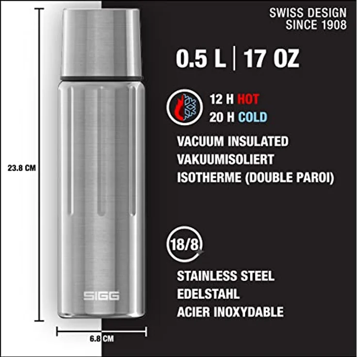 SIGG Gemstone IBT Thermo Trinkflasche (0.5 L), isolierte Trinkflasche, auslaufsichere Thermo-Flasche aus Edelstahl – Bild 2