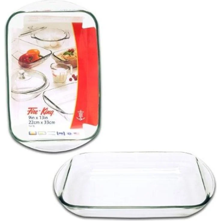 Anchor Hocking ESSENTIAL Auflaufform Glas 2,8 L, ofenfest und mikrowellenfest, rechteckig aus gehärtetem Kalk-Natron-Glas, 39,4 x 24,5 x 6,4 cm, ideal für Lasagne, Aufläufe & Gratins – Bild 1