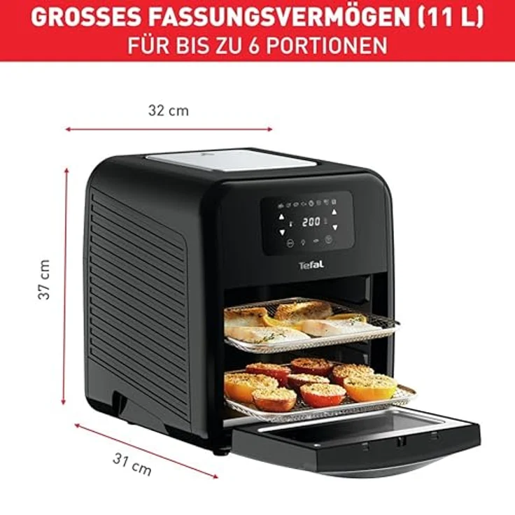 Tefal Easy Fry Oven & Grill FW5018 Heißluftfritteuse, ohne Öl, 2000 Watt, 11 Liter Fassungsvermögen, schwarz, 9-in-1-Multifunktions-Produkt – Bild 3