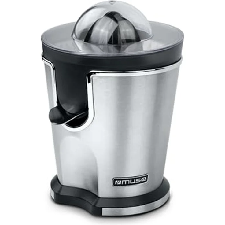 MUSE MS-10 CP Power Juicer, Fruchtsaftpresse aus Edelstahl, Schwarz und Chrom, 160W leistungsstarker Entsafter mit Edelstahlfilter – Bild 1